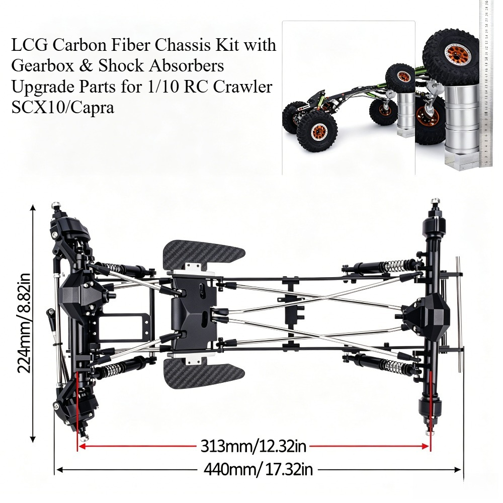 Rc Rock Crawler - Set telaio in fibra di carbonio