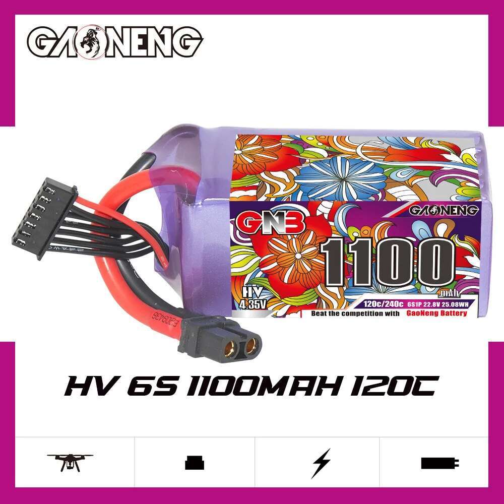 2 pezzi GNB 6S Lipo batteria 2 - Nano Quad Fpv recensione e prezzo
