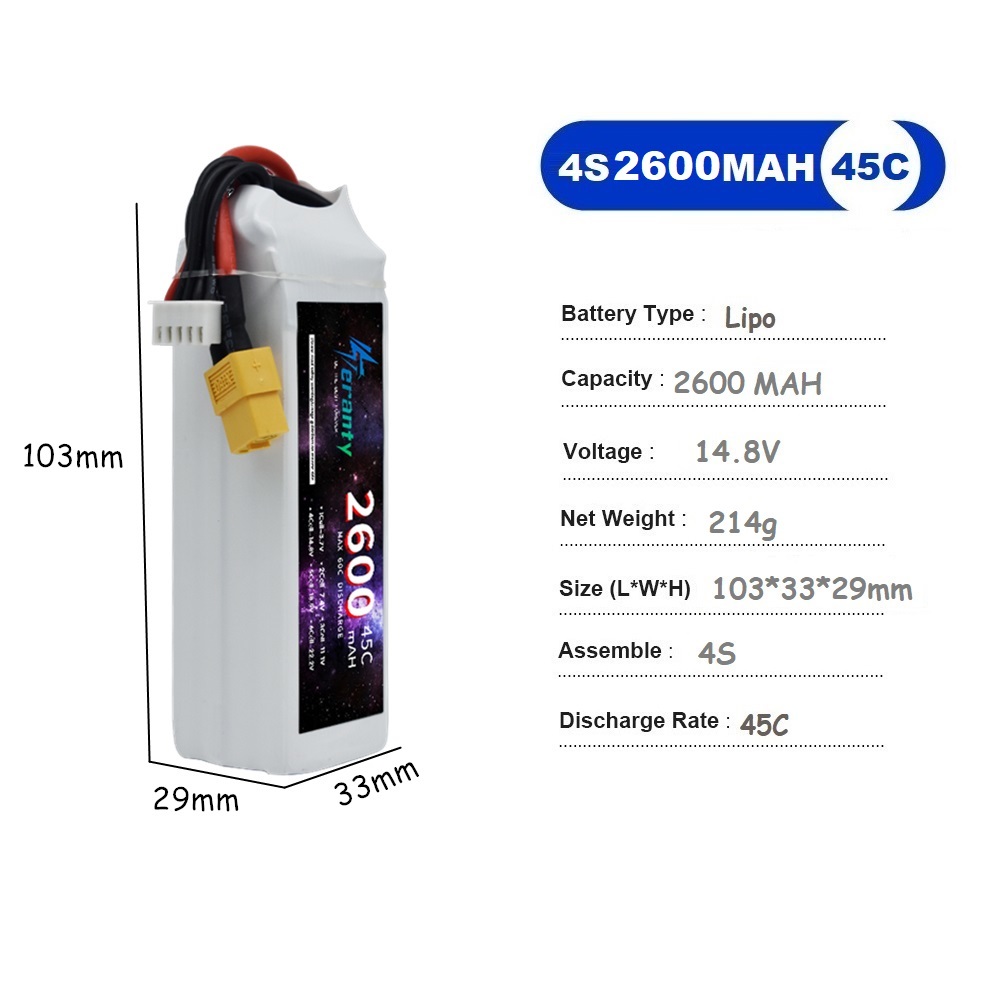 Batteria LiPo 4S 14.8V 1500mah - Nano Quad Fpv recensione e prezzo